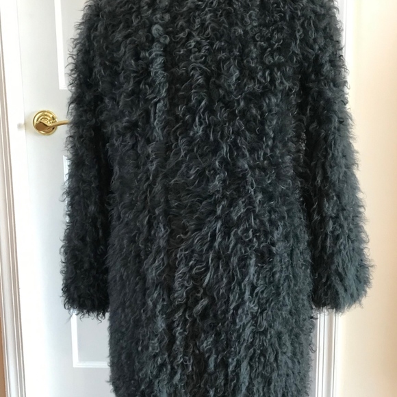 YVES SALOMON MONGOLIAN LAMBS FUR COAT - Picture 8 of 8